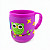 Caneca Infantil Coruja Emborrachada Alto Relevo 3D 200ml Roxo Fúcsia - Imagem 3