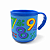 Caneca Infantil Numeros Emborrachada Alto Relevo 3D 200ml Azul - Imagem 2