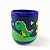 Caneca Infantil Dinossauro Emborrachada Alto Relevo 3D 200ml Azul Escuro - Imagem 2