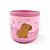 Caneca Infantil Capivara Emborrachada Alto Relevo 3D 200ml Rosa - Imagem 2