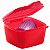 Tupperware Conserva Metade Quadrado 600ml Vermelho - Imagem 1