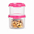 Kit Tupperware Modular Redondo n1 200ml Transparente e Rosa - Imagem 1
