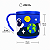 Caneca Infantil Astronauta Emborrachada Alto Relevo 3D 250ml Azul - Imagem 3