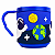 Caneca Infantil Astronauta Emborrachada Alto Relevo 3D 250ml Azul - Imagem 1