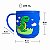 Caneca Infantil Dino T-Rex Emborrachada Alto Relevo 3D 250ml Azul - Imagem 6