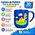 Caneca Infantil Dino T-Rex Emborrachada Alto Relevo 3D 250ml Azul - Imagem 3