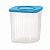 Tupperware Fresh Box Quadrada 1 litro Transparente e Azul - Imagem 1