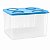 Tupperware Fresh Box Quadrada 5,2 litros Transparente e Azul - Imagem 1