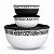 Kit Tupperware Tigela Toque Magico Feras Branco e Preto 3 peças - Imagem 1