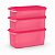 Kit Tupperware Super Fresh Retângular Rosa Glamour 3 peças - Imagem 1