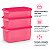 Kit Tupperware Super Fresh Retângular Rosa Glamour 3 peças - Imagem 4
