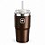 Tupperware Copo Térmico Big T com Canudo 630ml Marrom Brownie - Imagem 1