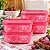 Kit Tupperware Freezer Line 450ml Rosa Beijo 4 peças - Imagem 3