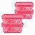 Kit Tupperware Freezer Line 450ml Rosa Beijo 4 peças - Imagem 1