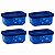 Kit Tupperware Freezer Line 450ml Azul Mar Profundo 4 peças - Imagem 1