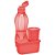 Tupperware Refri Line Mini + Garrafa Eco Tupper 750ml Coral Kit 3 Peças - Imagem 1