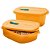 Tupperware Cristalwave Retangular Geração II Laranja Kit 2 Peças - Imagem 1