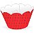 Saia / Wrapper Cupcake Tradicional - Poa Vermelha / Preta - 5cm x 22cm x 12cm - 12 unidades - Imagem 1