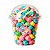 Copo pipoca colorida tampa bolha + marshmallow - Imagem 1