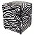 Puff Pufes Pufs Quadrado 34x34 Courino Animal Print Zebra - Imagem 1