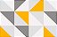 Papel De Parede Adesivo Geométrico Triângulo Amarelo Cinza 45cm - Imagem 2