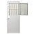 Porta de alumínio social lambril Branco Direita - 210x100 - Imagem 4