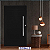 Porta pivotante alumínio maxx lambril Preto Direita - 210x110 - Imagem 2