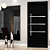 Porta pivotante com friso lambril Preto Direita - 210x110 - Imagem 2