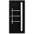 Porta pivotante com friso e visor lambril Preto Direita - 210x100 - Imagem 1