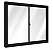 Janela de alumínio 02 folhas Branco Classic com Vidro Fume - 100x100 - Imagem 1