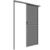 Porta de Correr Suspensa em Alumínio Palheta Grafite - 210x105 - Imagem 1