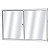 Janela de alumínio 02 folhas branca - 60x120 - Imagem 1