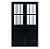 Porta de Abrir 2 Folhas com Postigo Alumínio Preto - 210x120 - Imagem 1