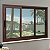 Janela de Alumínio Elite 3 Folhas Moveis Marron Corten - 100x150 - Imagem 2
