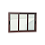 Janela de Alumínio Elite 03 Folhas Moveis Marrom Corten - 120x240 - Imagem 1