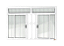 Janela de Alumínio Branca 4 Folhas com Bandeira e Grade - 100x150 - Imagem 1