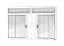 Janela de Alumínio Branca 4 Folhas com Bandeira e Grade - 120x200 - Imagem 1