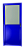 Porta Lambril de Alumínio Azul com Vidro Direita - 210x80 - Imagem 1