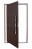 Porta Pivotante Marrom Lambril Com Puxador Direita - 210x120 - Imagem 1