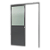 Porta De Correr Suspensa Cinza com Vidro Direita - 210x70 - Imagem 1