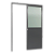 Porta De Correr Suspensa Cinza com Vidro Esquerda - 210x80 - Imagem 1