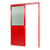 Porta De Correr Suspensa Vermelha com Vidro Direita - 210x80 - Imagem 1