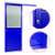 Porta De Correr Suspensa Azul com Vidro Esquerda - 210x80 - Imagem 2