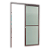 Porta De Correr Suspensa Marrom com Vidro Direita - 210X100 - Imagem 1