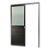 Porta De Correr Suspensa Preta com Vidro Direita - 210x100 - Imagem 1