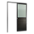 Porta De Correr Suspensa Preta com Vidro Esquerda - 210x100 - Imagem 1