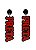 Brincos MDF PRETA- Cor Vermelho - Imagem 1
