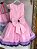 Vestido Infantil Barbie Rosa e Roxo com Brilho e Pérola - Imagem 3