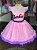 Vestido Infantil Barbie Rosa e Roxo com Brilho e Pérola - Imagem 4