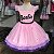 Vestido Infantil Barbie Rosa e Roxo com Brilho e Pérola - Imagem 1